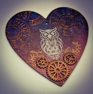 Mixed Media Wall Art - Steampunk Owl
