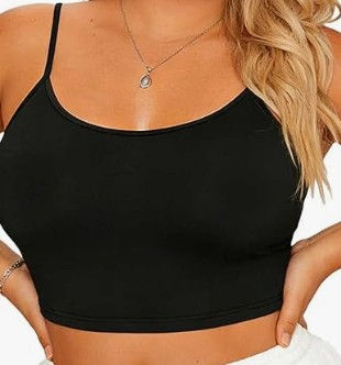Thumbnail: Women's Plus Size Crop Top Spaghetti Strap Cami Tank Top Scoop Neck
