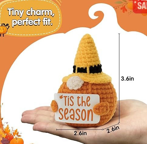 Handmade Crocheted Pumpkin Gnomes "Tis The Season"