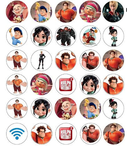 30 Edible Cupcake Toppers with Arcade Adventure