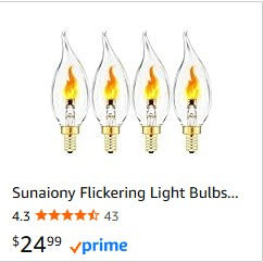 Flickering Flame Light Bulb, set of 4