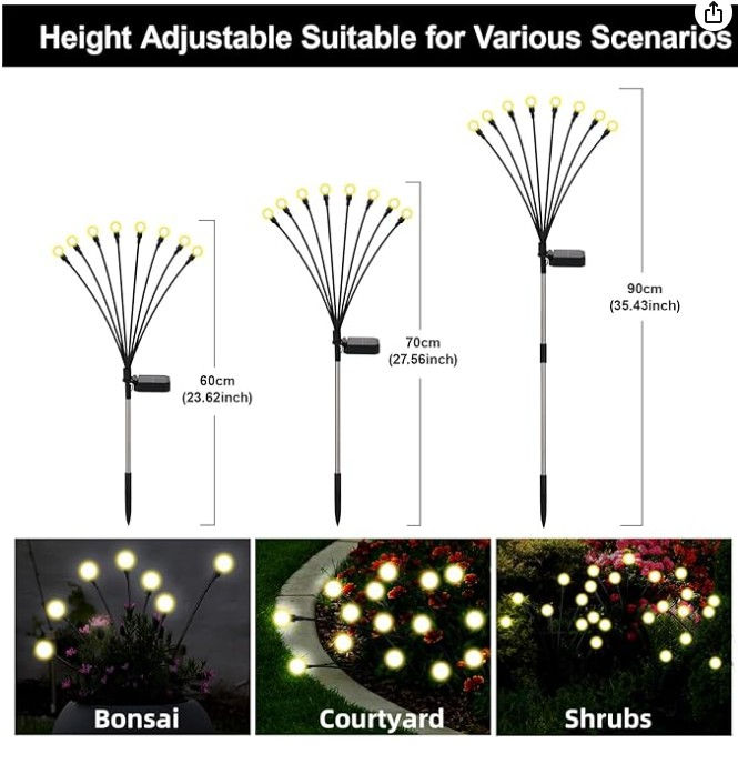 Firefly Lights Solar Outdoor, 8 Modes 800mAh
