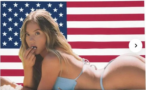Thumbnail: Sydney Sweeney Stars and Stripes USA Flag Wall Art