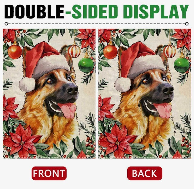 Thumbnail: 12" x 18" Christmas dog garden flag