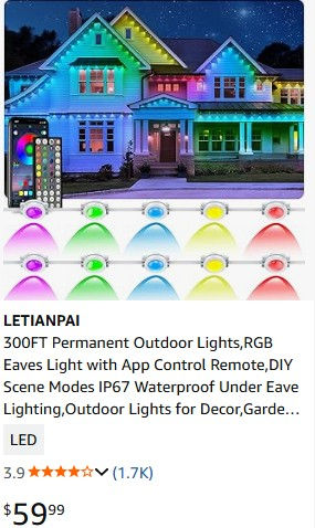 Permanent Outdoor Lights, 300 feet