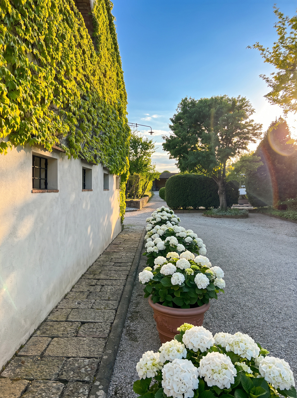 Refined outdoor spaces at Borgo San Leonardo historic estate