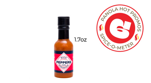 1.7oz bottle of Panola's custom labelled Red Tabasco Sauce