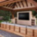 Outdoor TV | IQ Automation + Design | Toronto | Outdoor living space with weather proof TV under gazebo