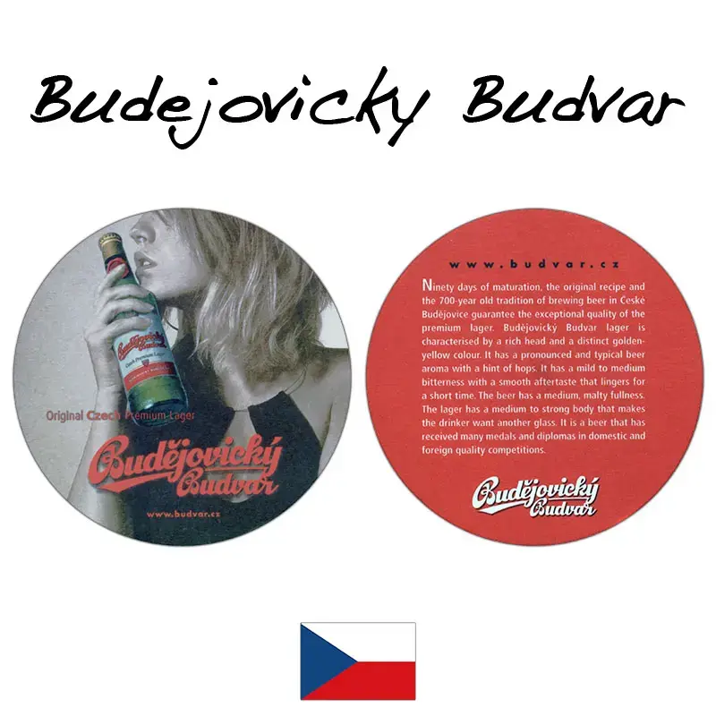 Budejovicky Budvar Beer Czech Beermats / Coasters