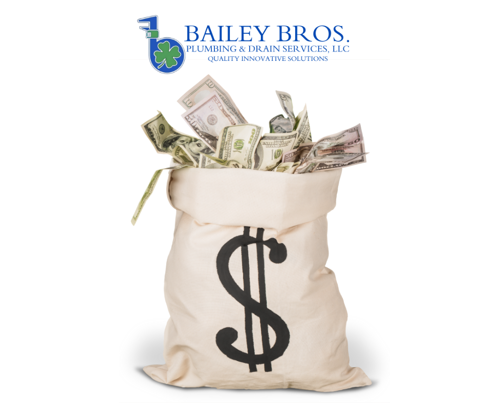 A bag of cash symbolizing the savings with installing a water softener