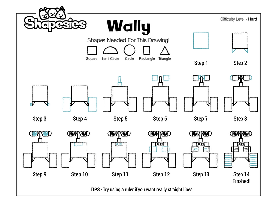 How To Draw A Simple Walle Step By Step Shapesies