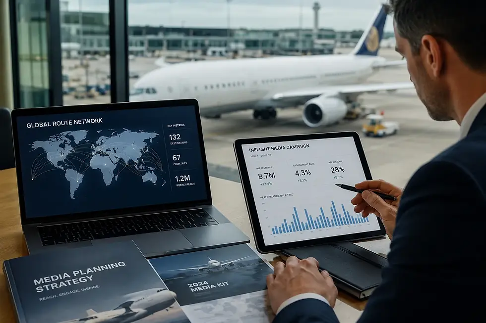Aviation media planning for airline advertising campaigns