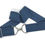 Thumbnail: 2" Denim blue geometric pattern elastic Bedford-Jones belt with silver D-ring buckle