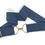 Thumbnail: 2" Denim blue geometric pattern elastic Bedford-Jones belt with gold D-ring buckle
