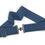 Thumbnail: 2" Denim blue geometric pattern elastic Bedford-Jones belt with smoke surcingle buckle