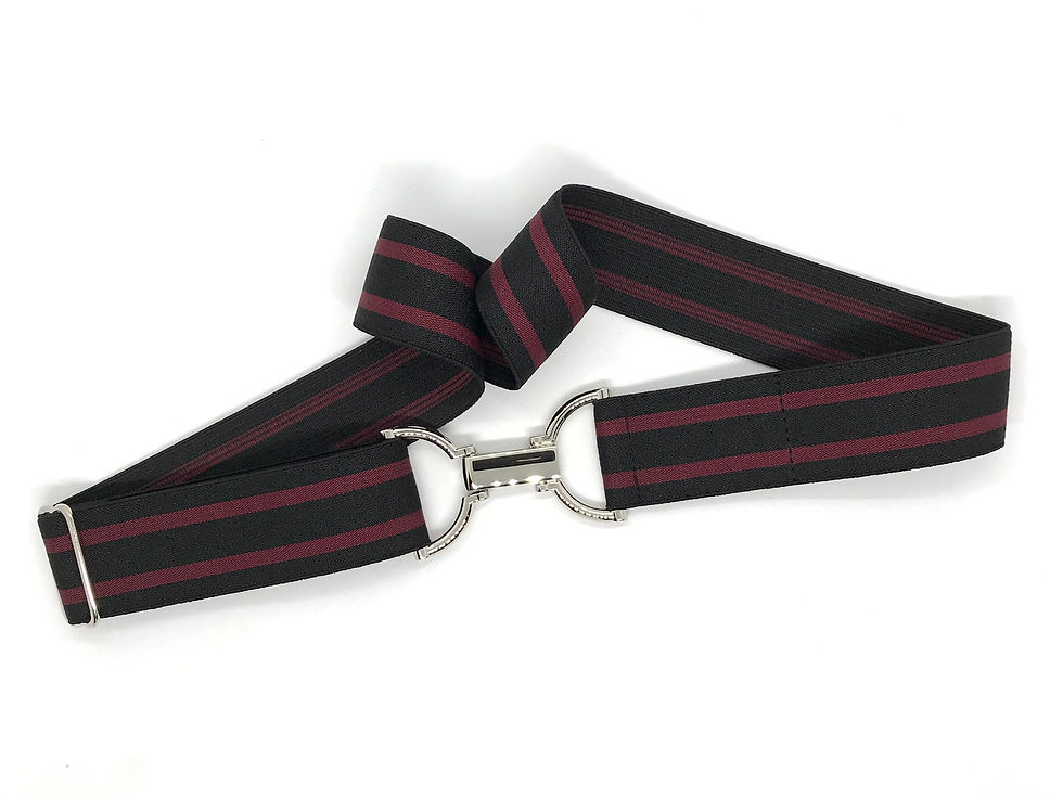 1.5" Black/Burgundy Stripe