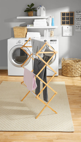 Bamboo Mainstays Space Saving Folding Drying Rack Space-Saving