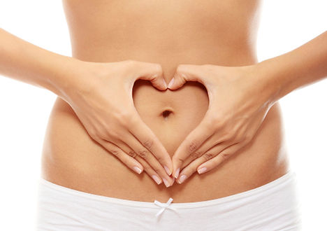 Love heart over stomach 