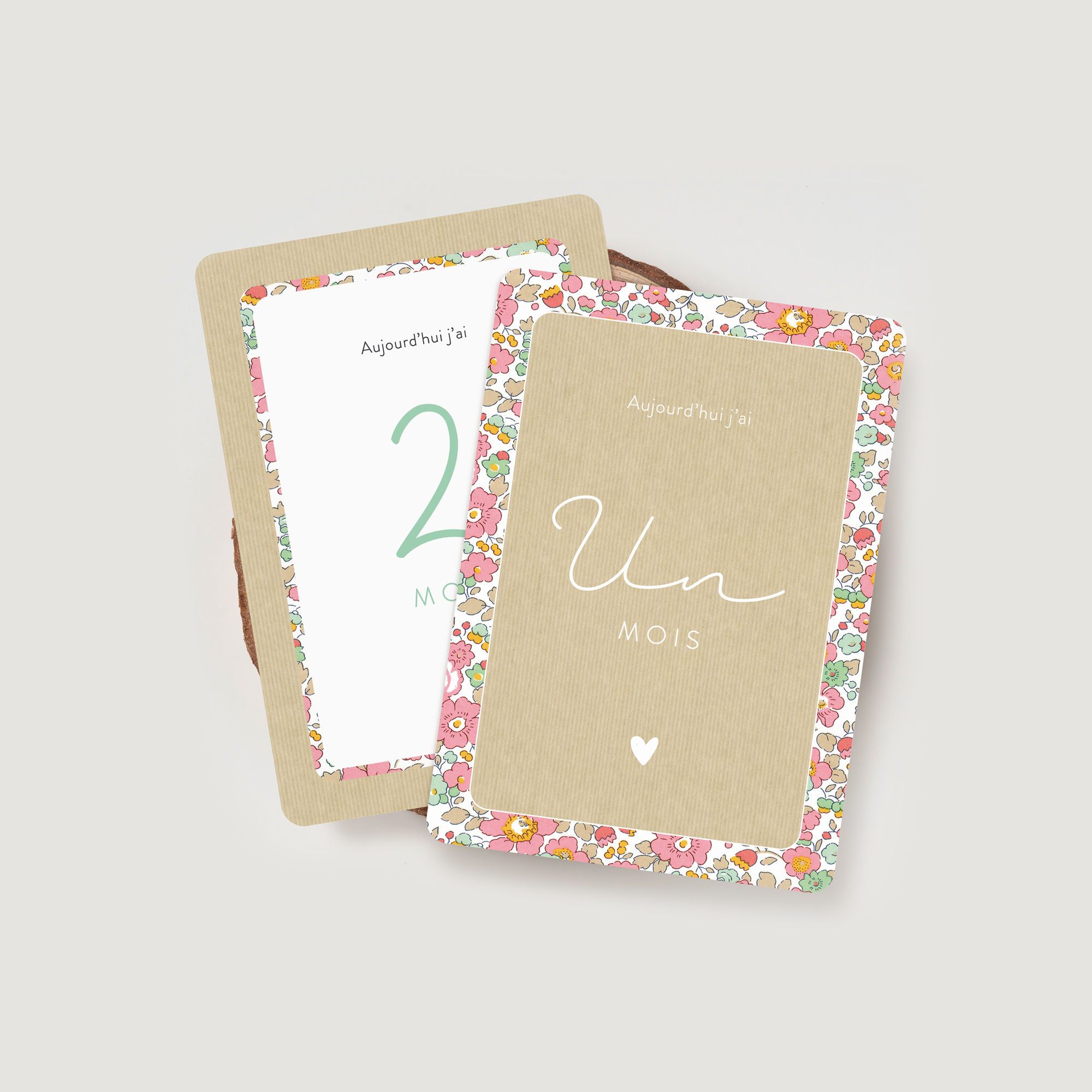 Cartes étapes pour fille liberty et kraft