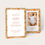 Miniature : Faire-part de naissance fille, photo, motif chintz, fleurs anciennes style anglais chic, terracotta et vert, vue verso