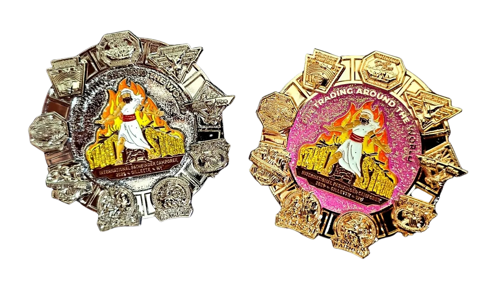 Thumbnail: Gold Stand Strong 2029 International Pathfinder Camporee Pin