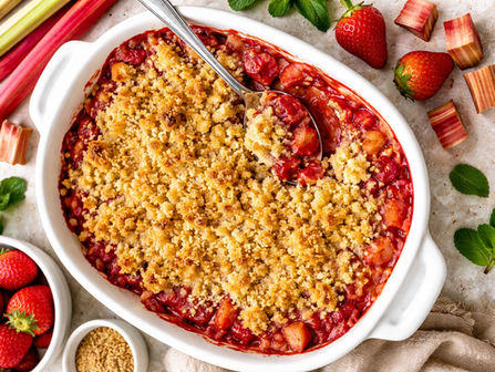 Croustade aux fraises et rhubarbe