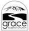 Grace Baptist Church logo with mountains in background and river in foreground