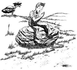 Chapter Illustration - Praying (ink)