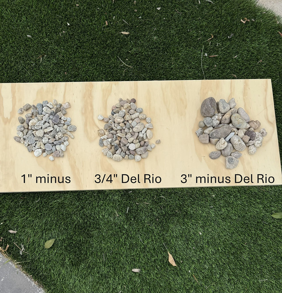 Del Rio 3/4 natural, 3/4 crushed, 3' minus-per cubic yard