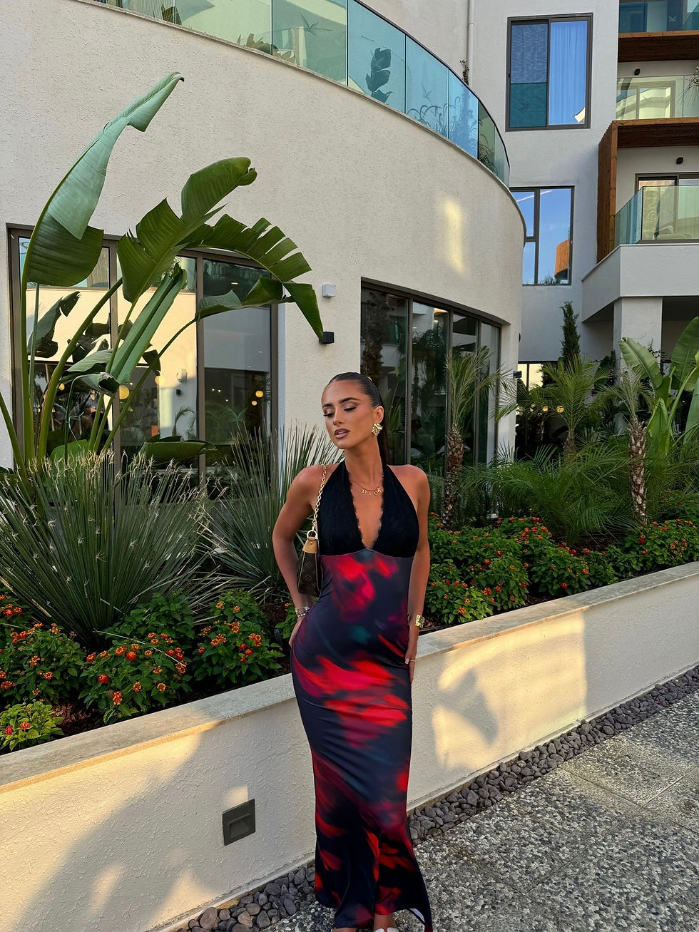 Lace Detailed Black Maxi Dress