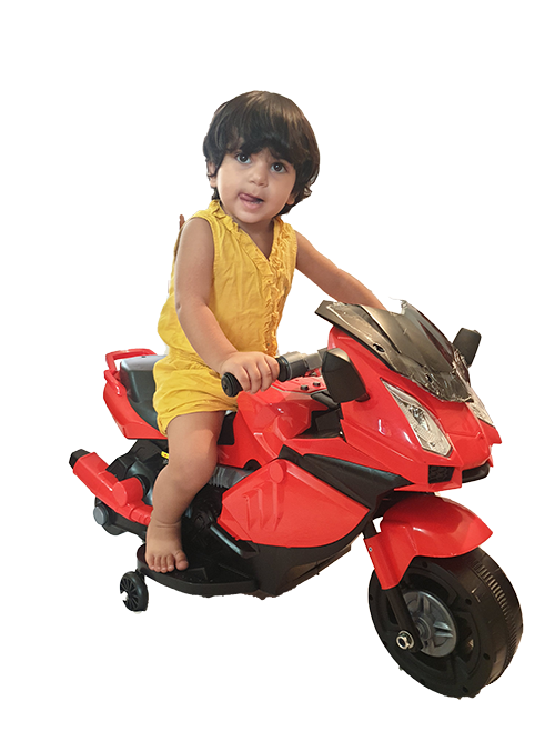 Thumbnail: ozra kids JAG-SAS Kid's Electric Rechargeable Ride-on Motorbike (Red, 2-4 Years