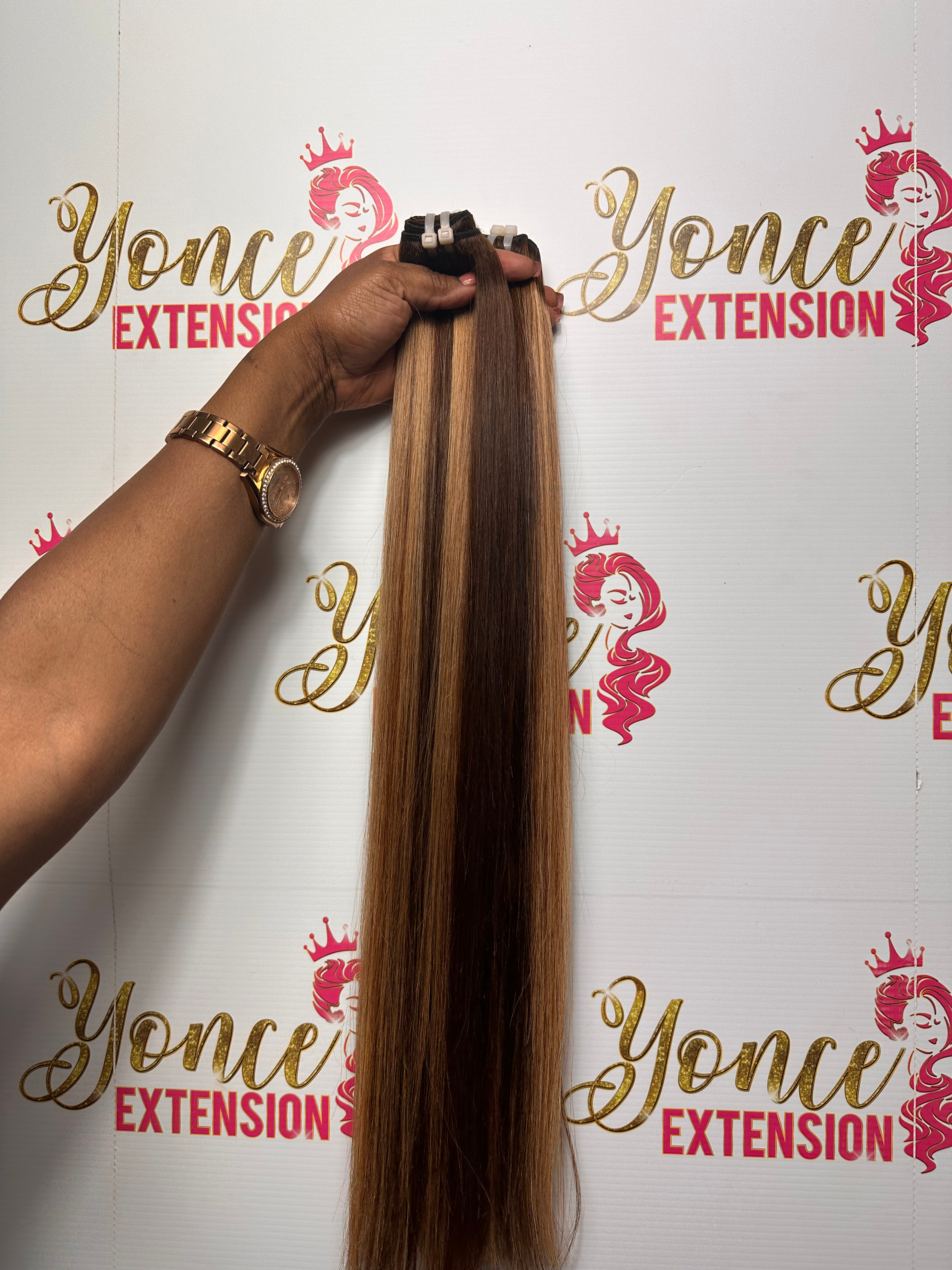 Extension lisce con meches 100% umane