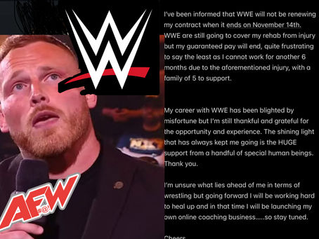 Ridge Holland announced WWE will not be renewing his contract.