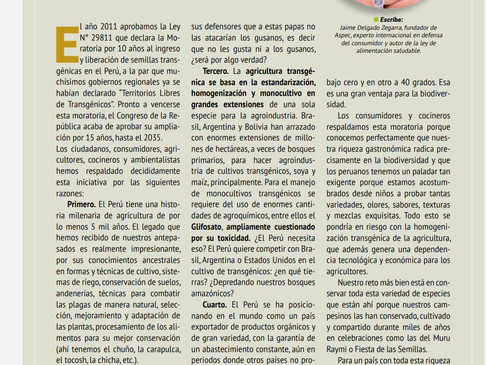 Perú, país libre de transgénicos