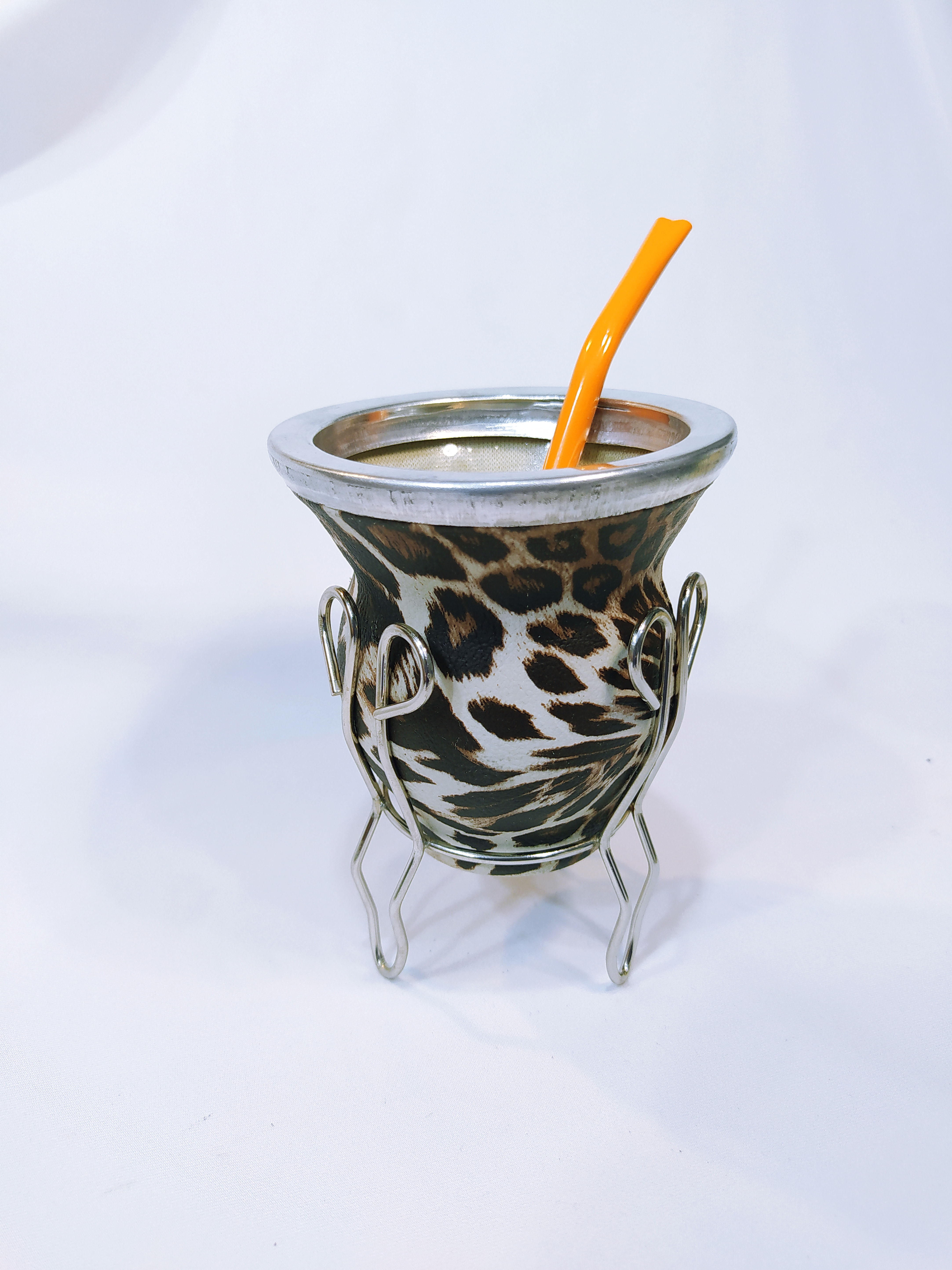 MATE VIDRIO ANIMAL PRINT CON PIE
