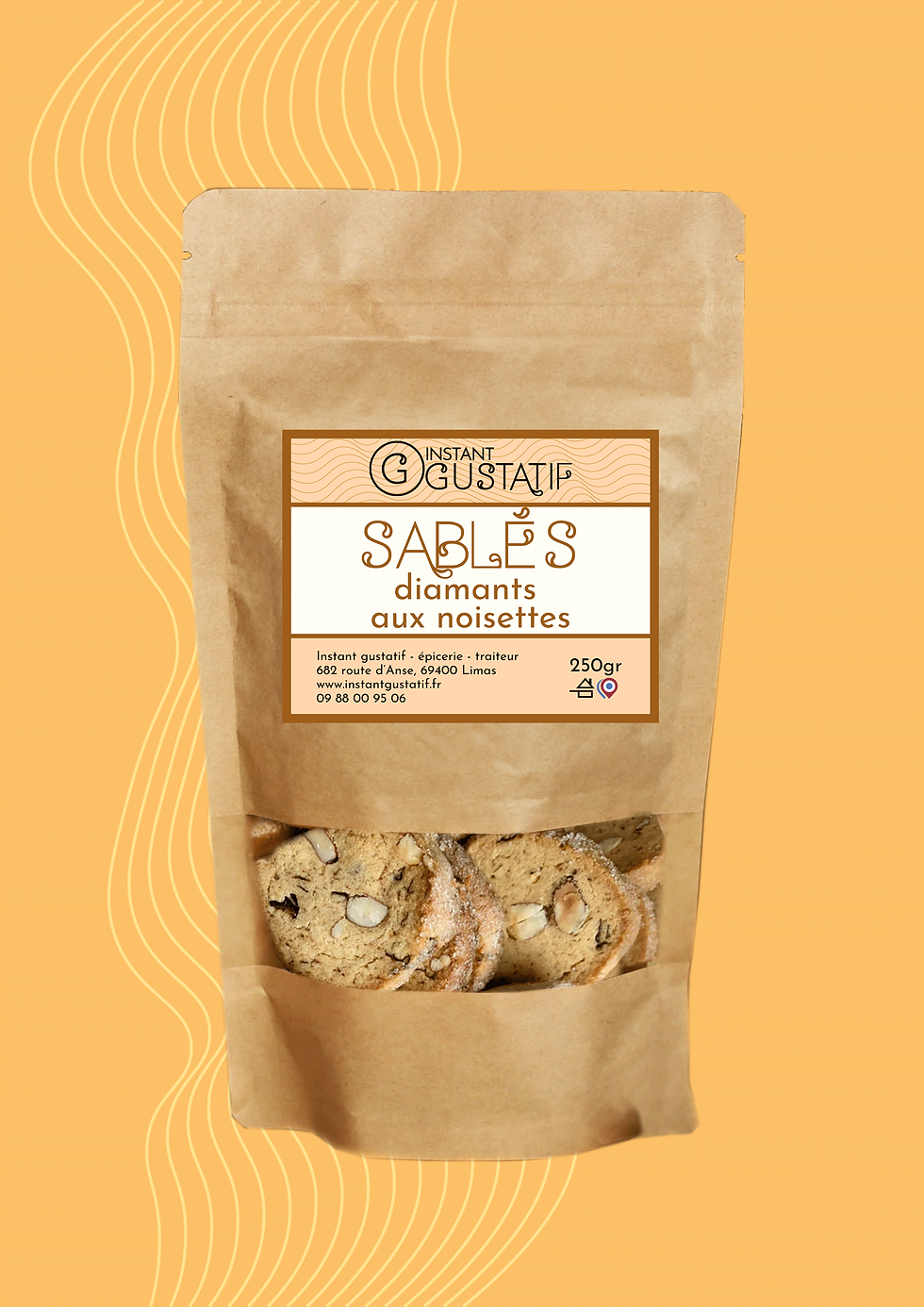 paquet de sablés diamants aux noisettes