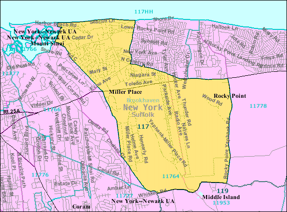 Map of Miller place, NY
