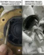 Diagram showing side load from prying versus straight axial extraction with bearing-driven puller