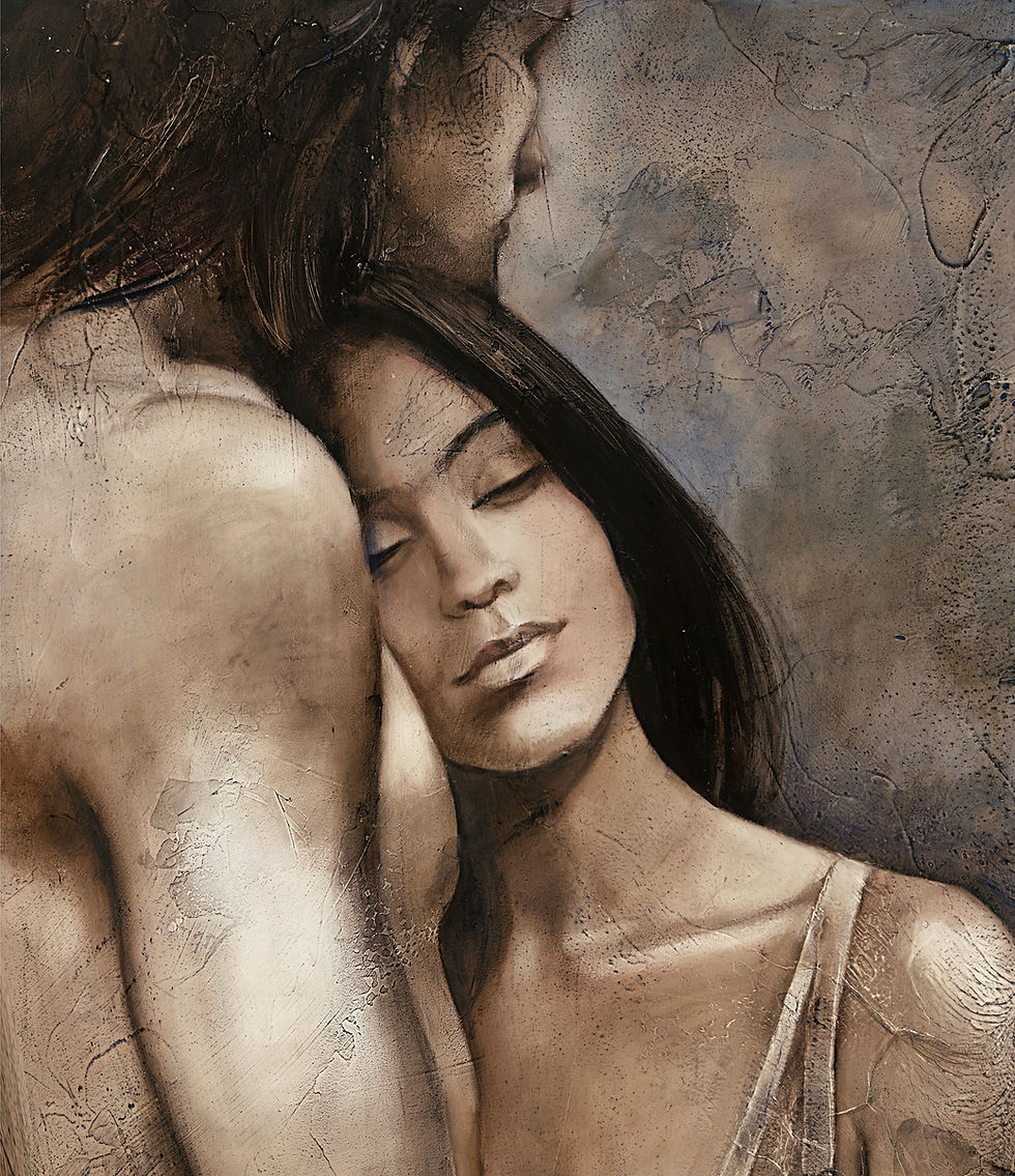 Thumbnail: #202 "Tender Moment" giclée print on canvas