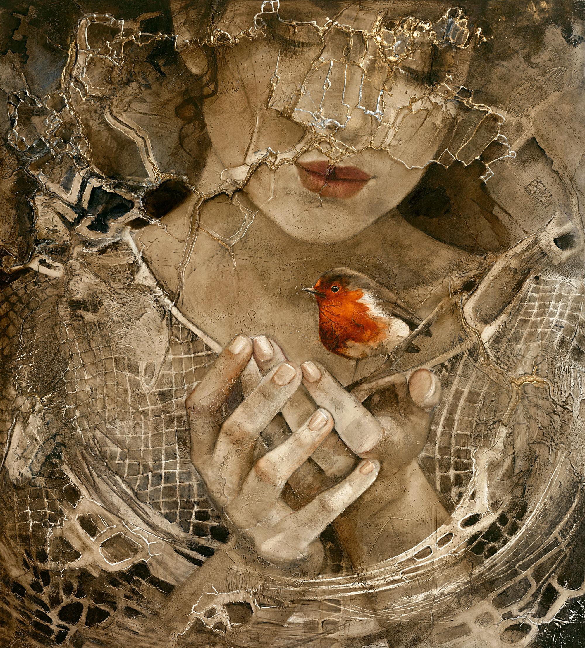 #259"Birdie" giclée print on canvas