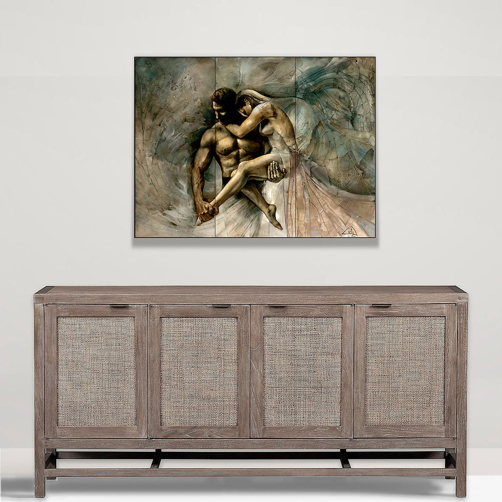 Thumbnail: #045"LOVE" triptych giclée print on canvas
