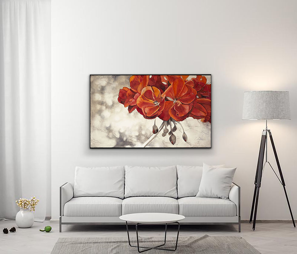 Thumbnail: #406 "Red Geranium" giclée print on canvas
