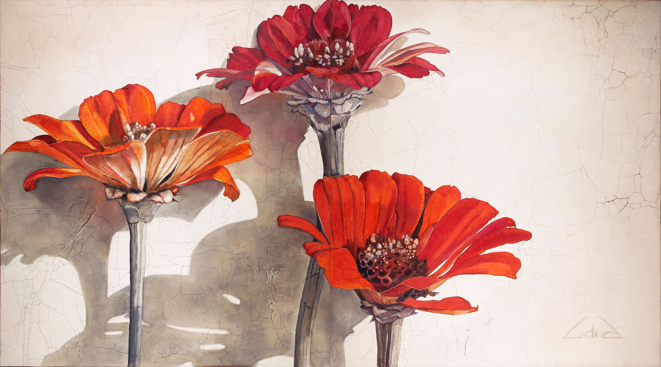 #437 "Shades of Red"  original oil painting