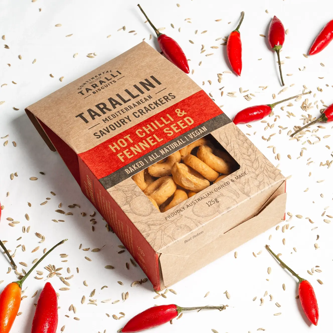 Tarallini Crackers - Hot Chilli & Fennel Seed