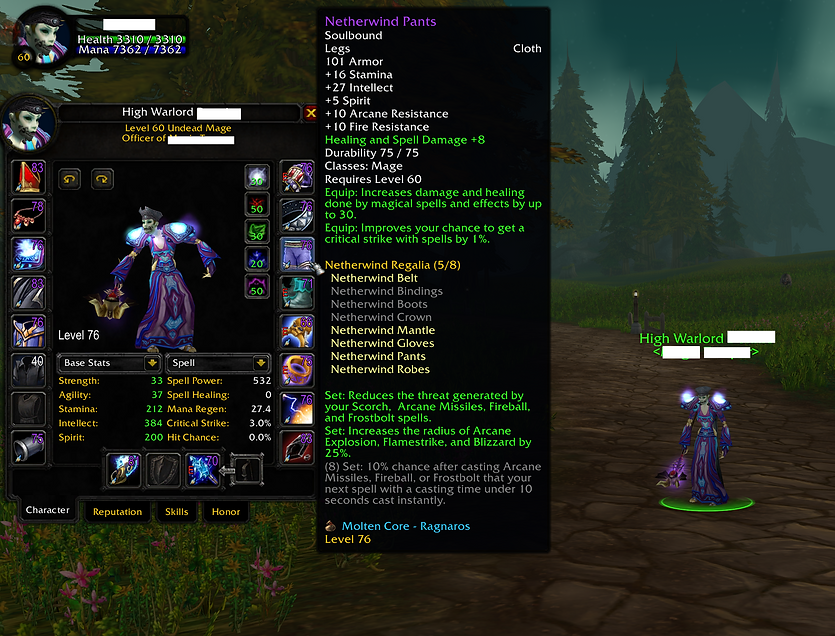 Best in Slot Classic Era Anniversary Realm - High Warlord Mage with BiS P3 Gear for sale