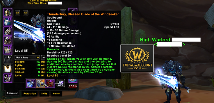 Scarab Lord Mage with Atiesh for sale on Anniversary Realm, Troll Priest with Atiesh and Warrior with Thunderfury for sale