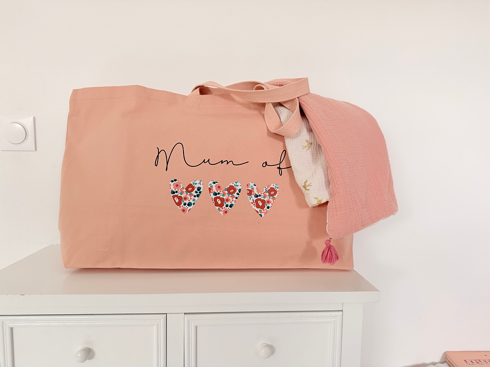 Miniature : Maxi bag abricot COEUR fleurs