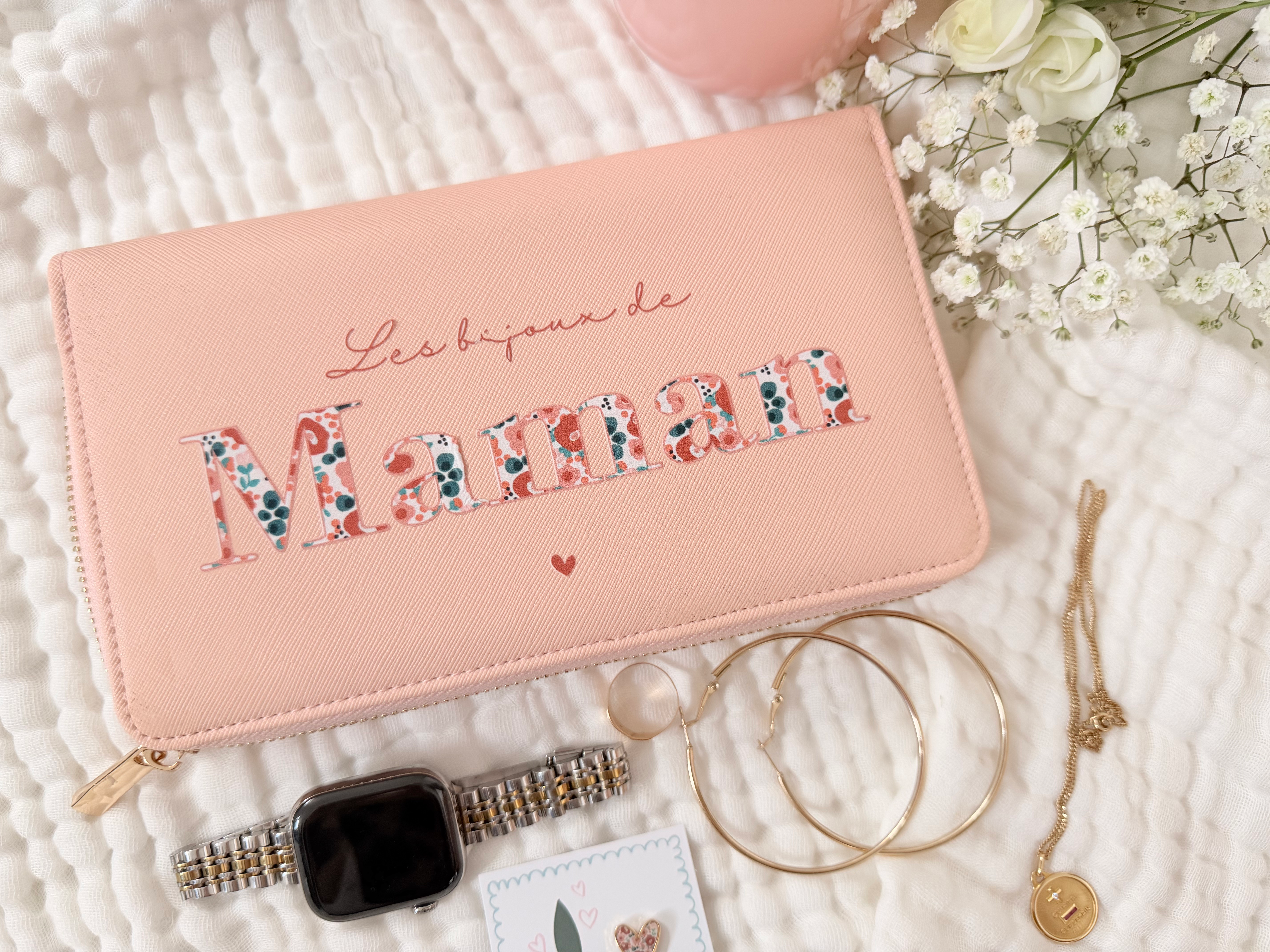 Trousse à bijoux abricot