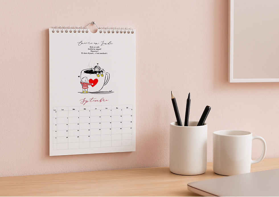 Thumbnail: Calendrier mural A5 LES AMOUREUX 2026