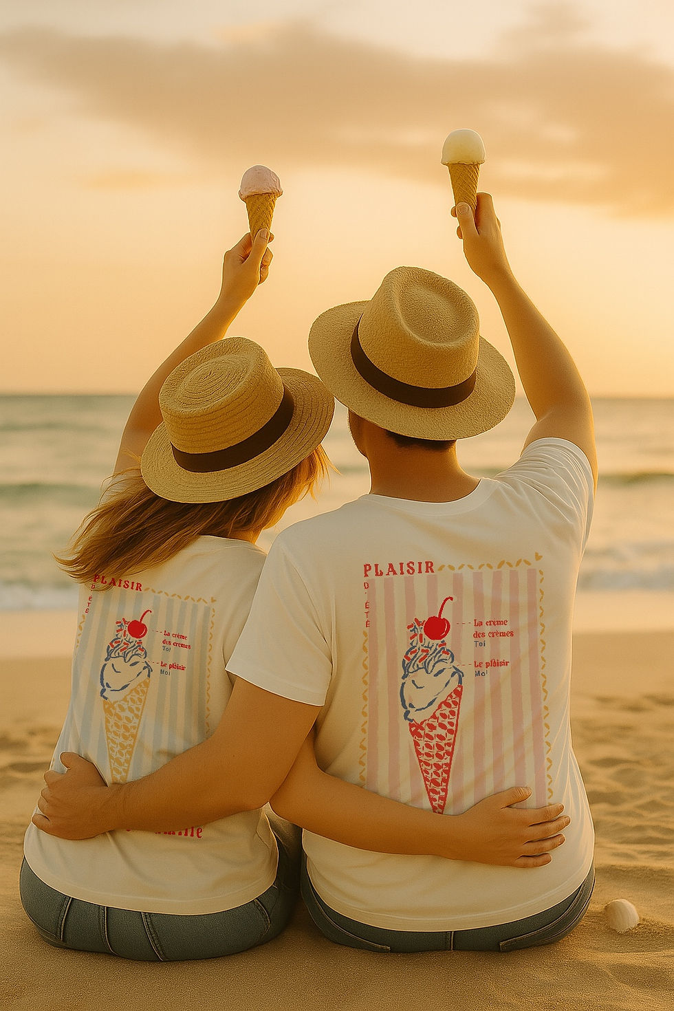 Miniature : T-shirt Adulte mixte PLAISIR D'ETE bleu